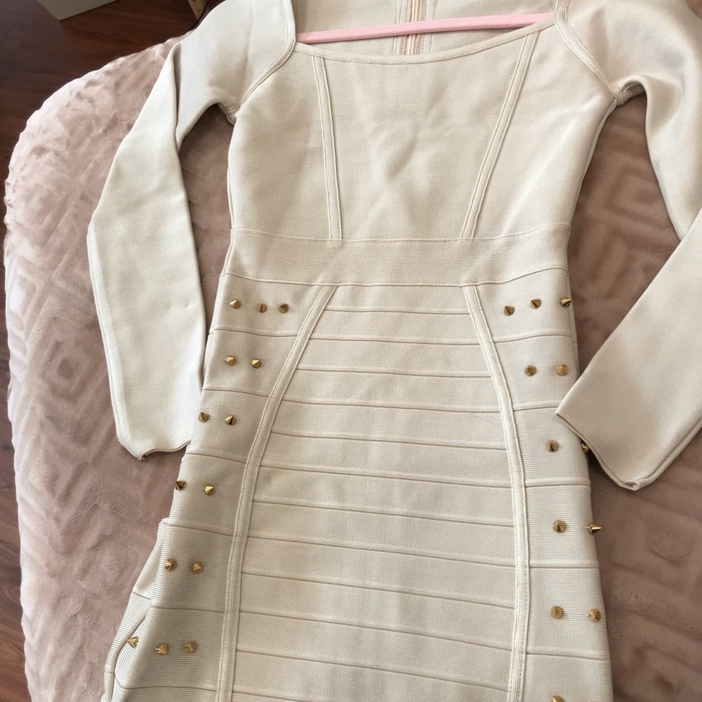 Cream W/ Gold Accent Dress